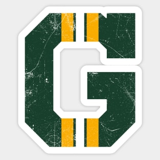 Green Bay G, vintage - white Sticker